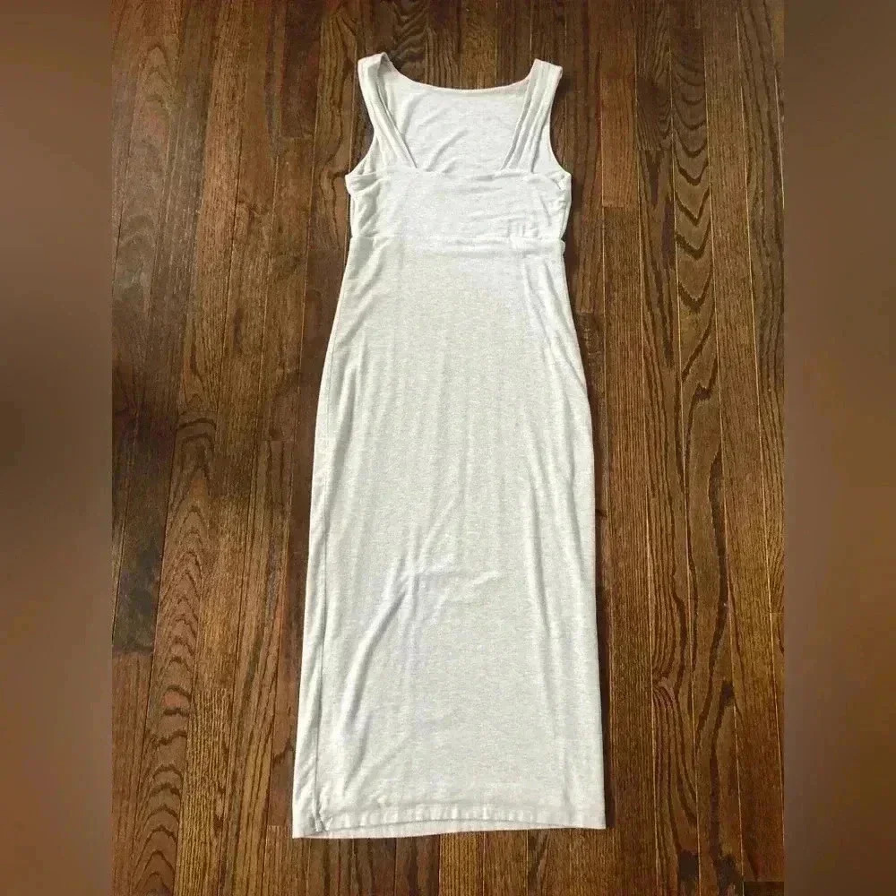 Athleta Women’s XS Grey Maxi Dress Straight Fit w/Low-Cut Back - Picture 2 of 10